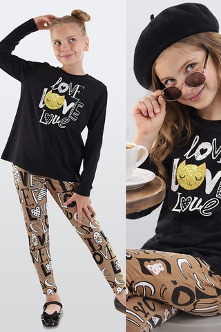 Camiseta y leggings - Negro