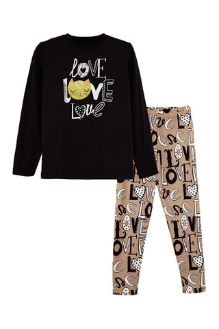 Camiseta y leggings - Negro