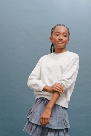 Sweat-shirt coton imprimé - Bleu
