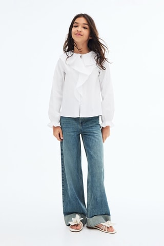Chemise détail volants - Blanc