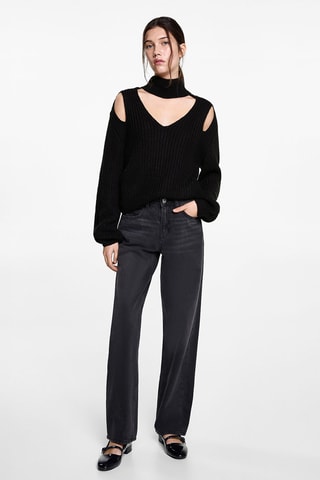 Pull-over oversize ouvertures - Noir