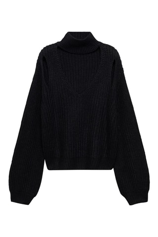 Pull-over oversize ouvertures - Noir