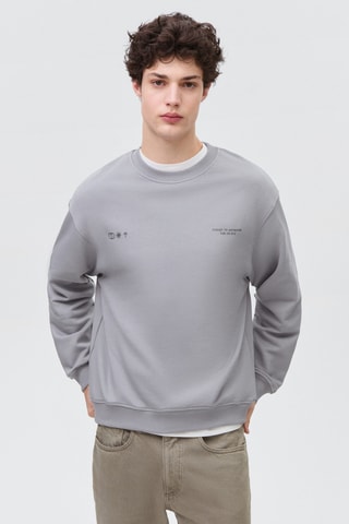 Sweater coton message - Bleu clair