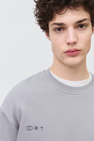 Sweater coton message - Bleu clair