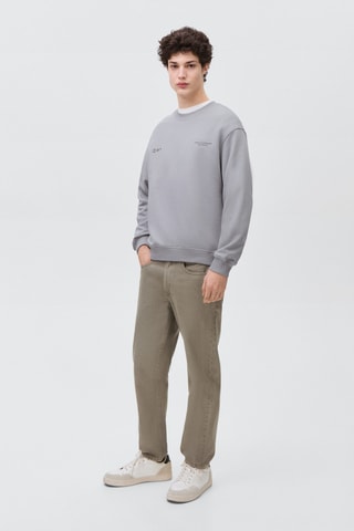 Sweater coton message - Bleu clair