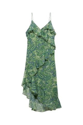 Robe imprimée à volants - Vert