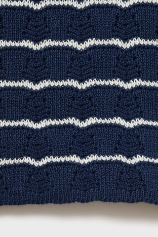 Pantalon en maille ajourée à rayures - Bleu