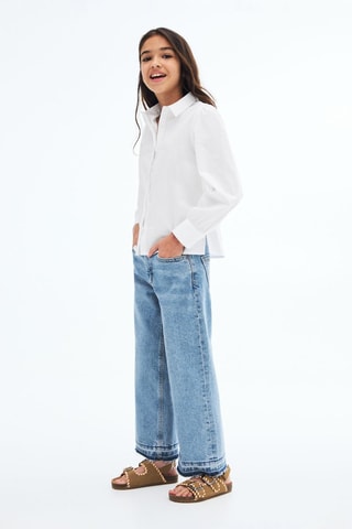 Chemise longue coton - Blanc