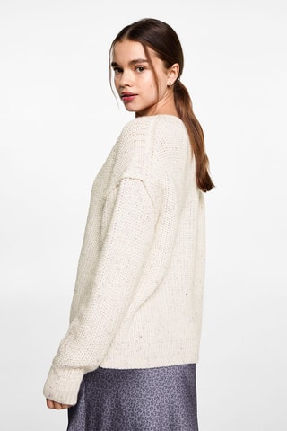 Pull-over oversize col V - Blanc