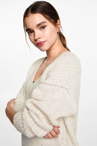 Pull-over oversize col V - Blanc