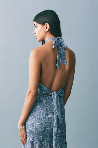 Robe imprimé emmanchures américaines - Bleu clair
