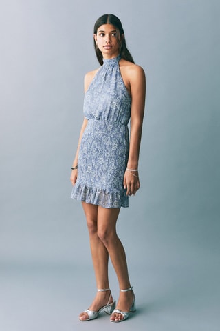 Robe imprimé emmanchures américaines - Bleu clair