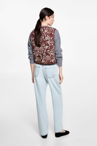 Gilet crop imprimé - Bordeaux