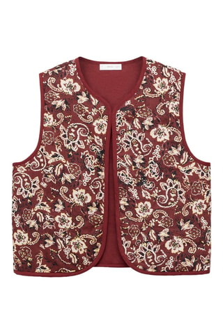 Gilet crop imprimé - Bordeaux