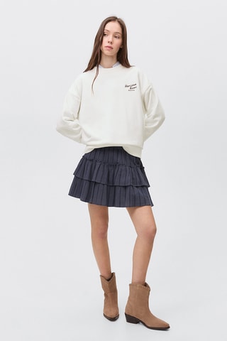 Sweat-shirt coton imprimé - Blanc