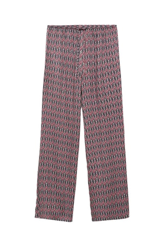 Pantalon fluide imprimé - Bordeaux