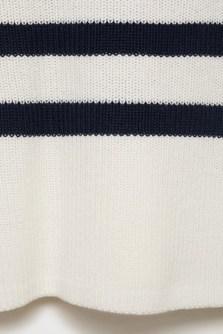 Pull-over en maille à rayures - Blanc
