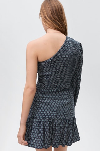 Blouse asymétrique froncée - Bleu marine