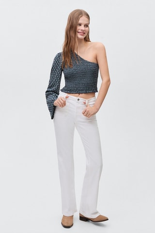 Blouse asymétrique froncée - Bleu marine