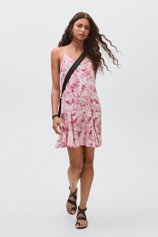 Robe tie-dye brodée - Rose
