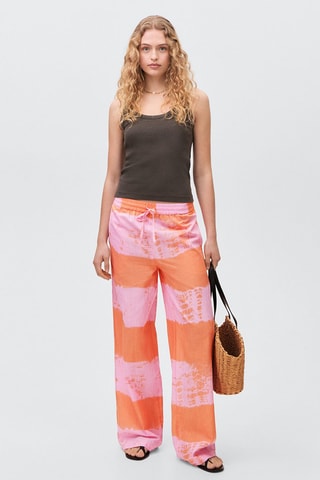 Pantalon droit imprimé - Rose