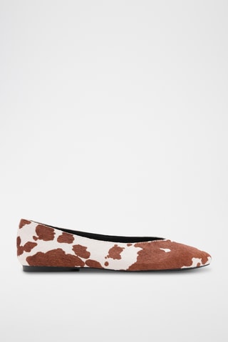 Ballerines en cuir de vachette - Blanc