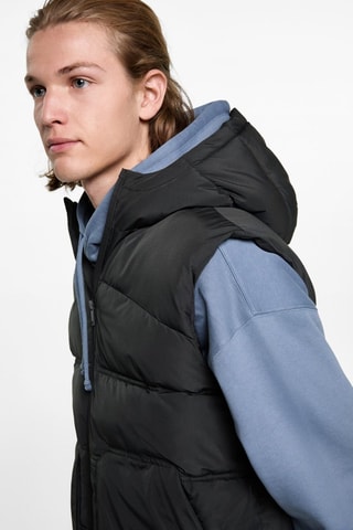 Gilet matelassé à capuche - Gris