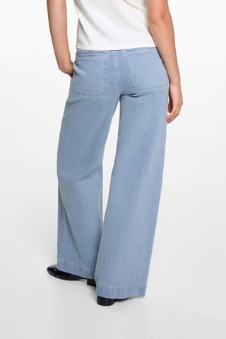 Jean style jupe-culotte poches - Bleu