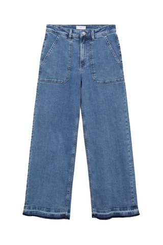 Jean style jupe-culotte poches - Bleu
