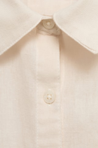 Chemise en lin broderie à fleurs - Écru