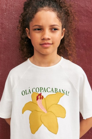 T-shirt manches courtes brodé - Blanc