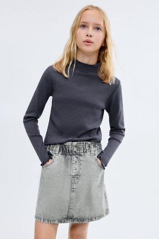 Jupe en jean paperbag - Gris