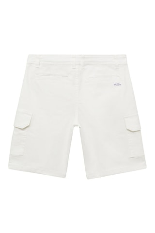 Bermuda coton cargo - Blanc