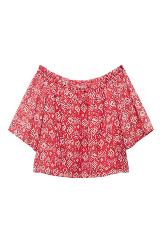 Blouse épaules découvertes - Rouge