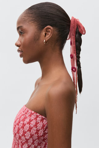 Robe froncée volants - Rouge
