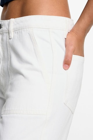 Jean droit style cargo - Blanc