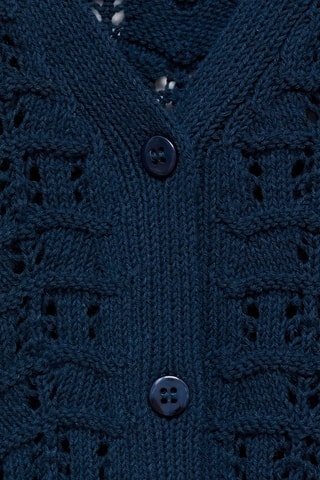 Cardigan maille ajourée - Bleu
