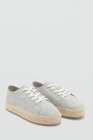 Espadrilles coton lacets - Vert
