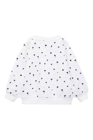 Sweat-shirt coton imprimé - Blanc