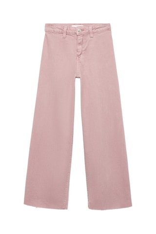Jean wideleg revers effilochés - Rose