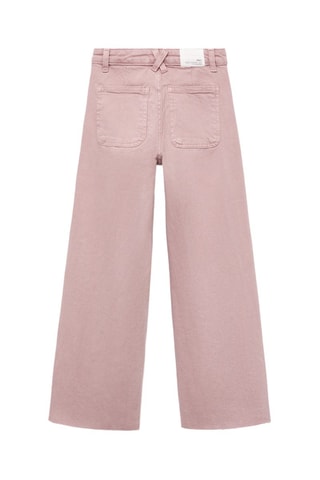 Jean wideleg revers effilochés - Rose