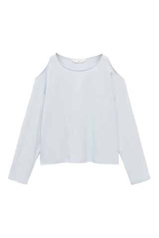 T-shirt manches longues ouvertures - Bleu