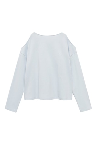 T-shirt manches longues ouvertures - Bleu