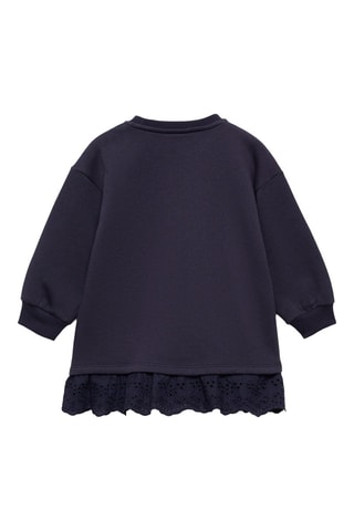 Robe sweat-shirt brodée - Bleu