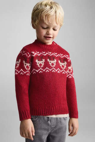 Pull-over Noël jacquard - Rouge