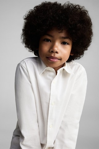 Chemise coton et lin - Blanc