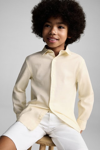 Chemise coton et lin - Blanc