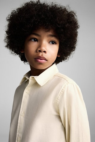 Chemise coton et lin - Blanc