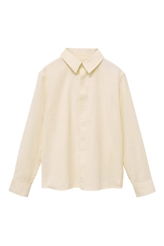 Chemise coton et lin - Blanc