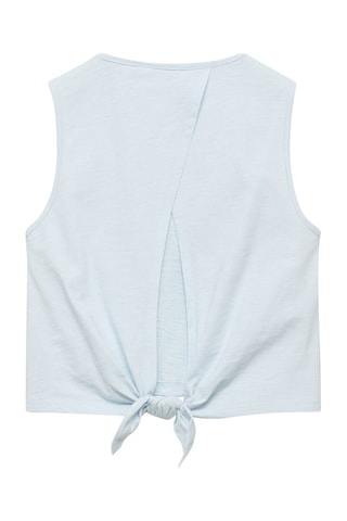 T-shirt dos croisé noeud - Bleu